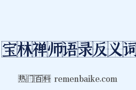 宝林禅师语录反义词是什么意思的图片